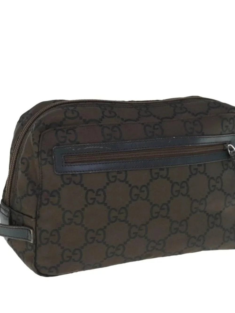 GUCCI GG Canvas Clutch Bag Dark Brown 112253 Auth 62829